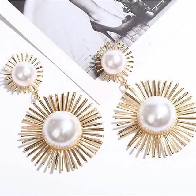 2-Pairs: Women's Imitation Pearl Alloy Earrings Earrings - DailySale