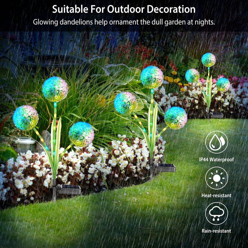 2-Piece: 36 LED Dandelion Solar Lights Outdoor Lighting - DailySale
