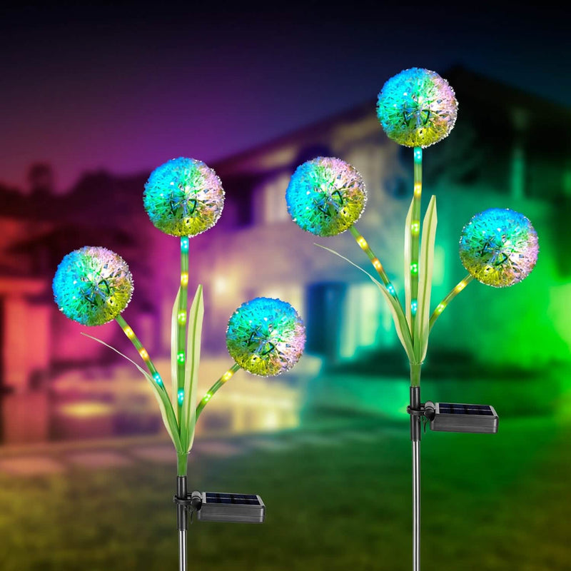 2-Piece: 36 LED Dandelion Solar Lights Outdoor Lighting - DailySale