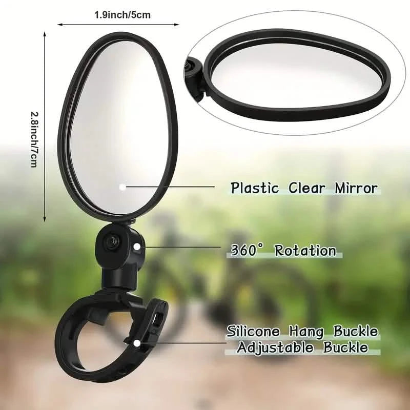 2-Piece: 360° Adjustable Rotatable Handlebar Mirror - Wide Angle Bicycle Mirror Sports & Outdoors - DailySale