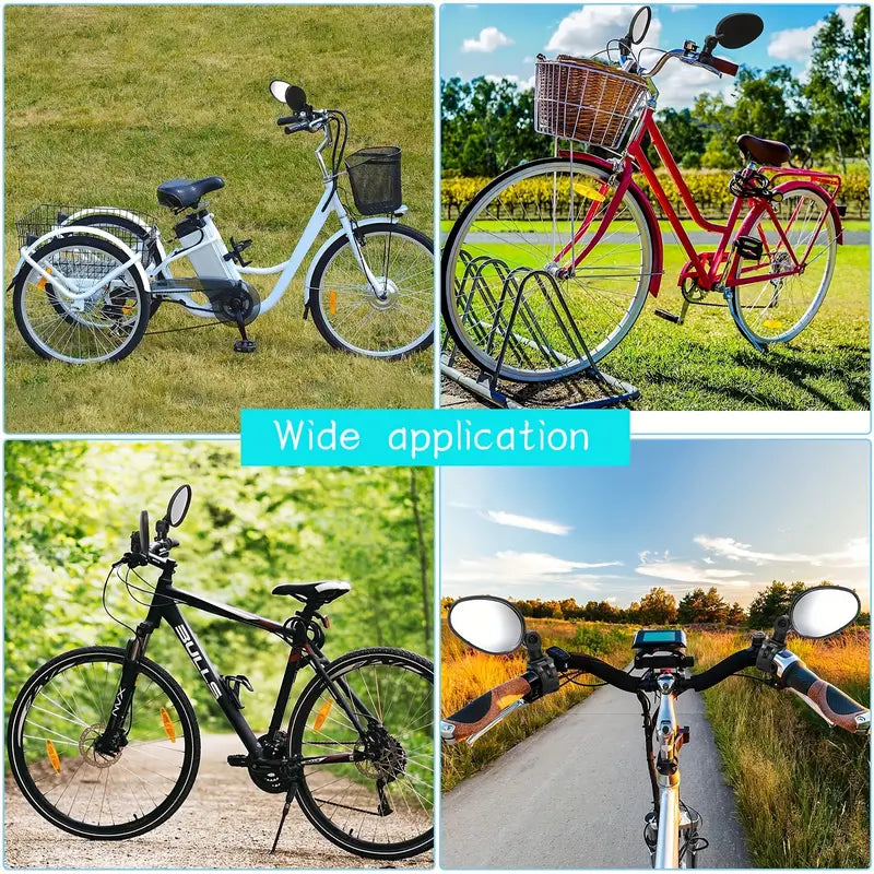 2-Piece: 360° Adjustable Rotatable Handlebar Mirror - Wide Angle Bicycle Mirror Sports & Outdoors - DailySale