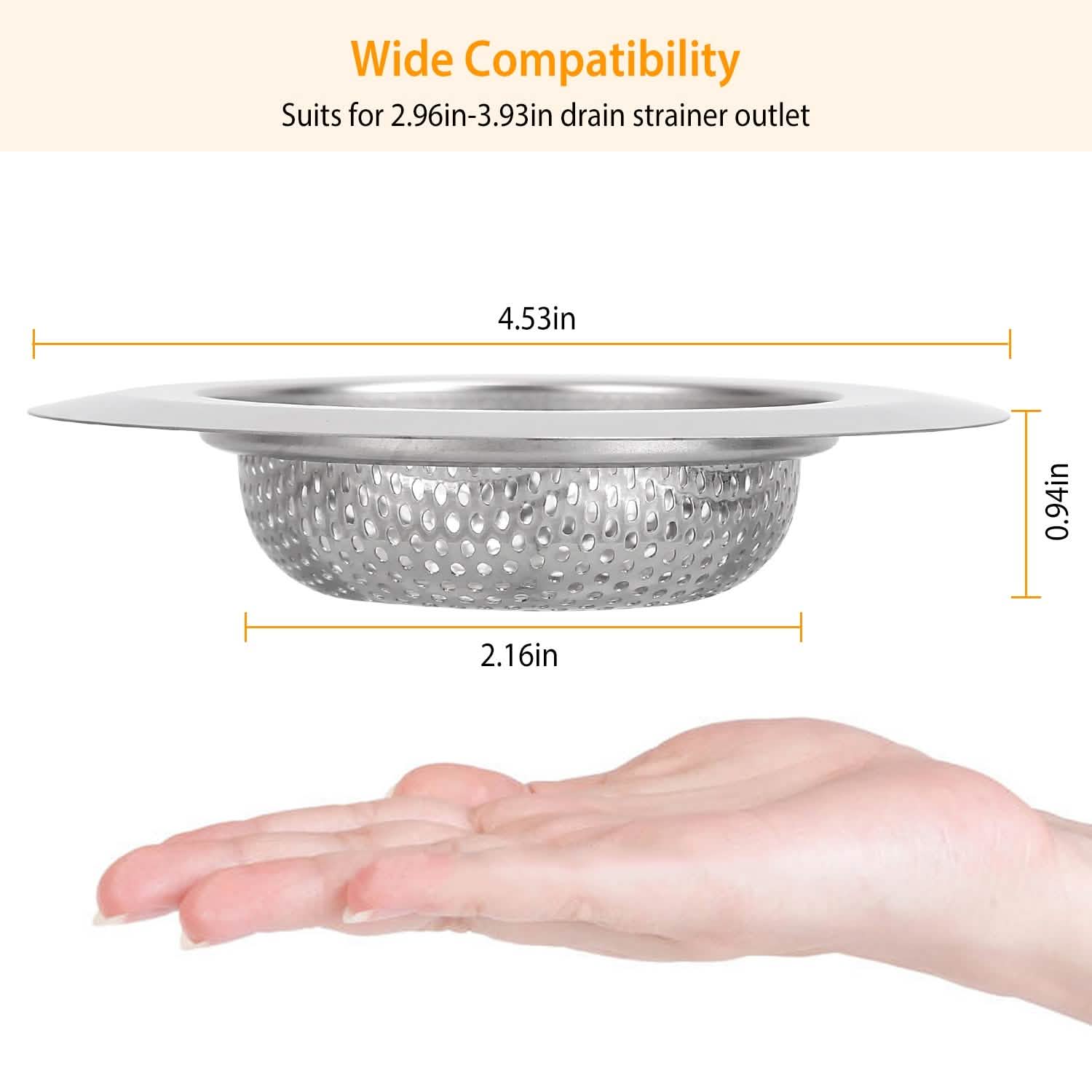 2-Piece: 4.53-Inch Kitchen Sink Strainer Kitchen Tools & Gadgets - DailySale