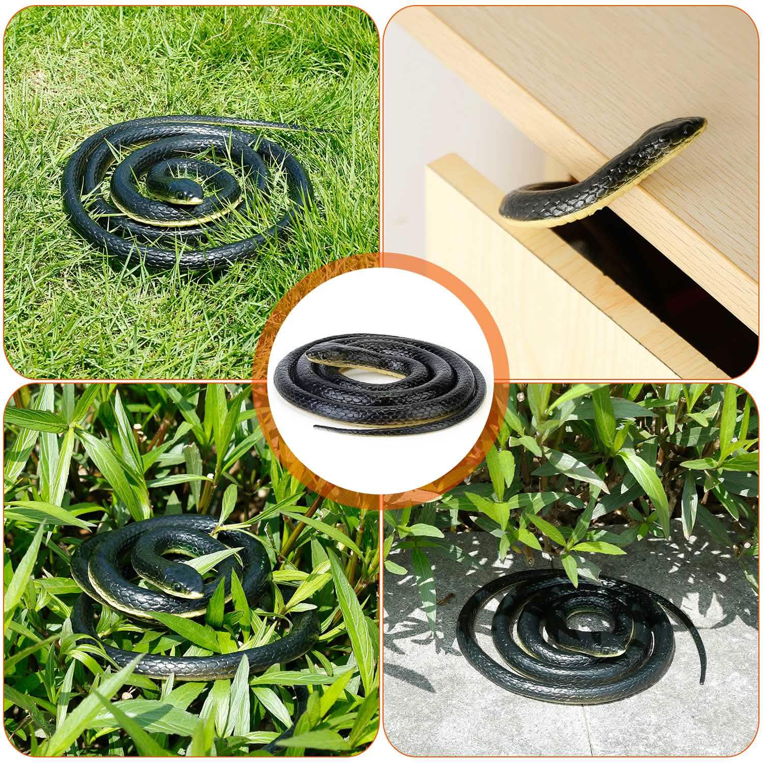 2-Piece: 50" Long Realistic Rubber Snakes Toys & Games - DailySale