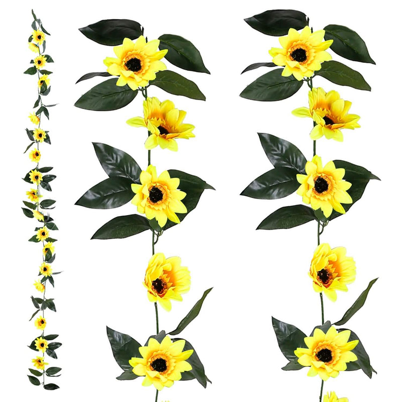 2-Piece: 7.2ft Artificial Silk Sunflower Vines Furniture & Decor - DailySale
