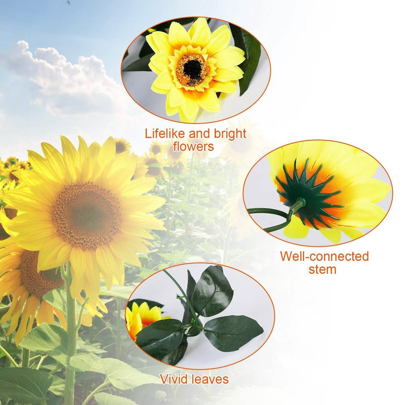 2-Piece: 7.2ft Artificial Silk Sunflower Vines Furniture & Decor - DailySale