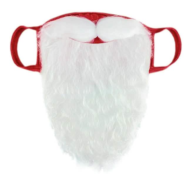 2-Piece: Adult Funny Cosplay Santa Claus Mask Face Holiday Decor & Apparel - DailySale