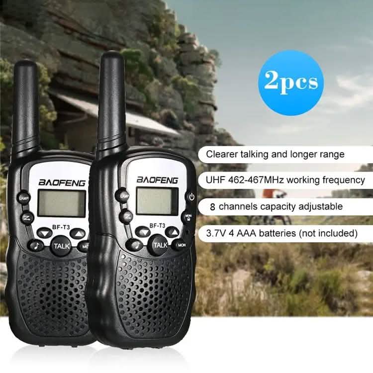 2-Piece: Baofeng BF-T3 Radio Walkie Talkie Tactical - DailySale