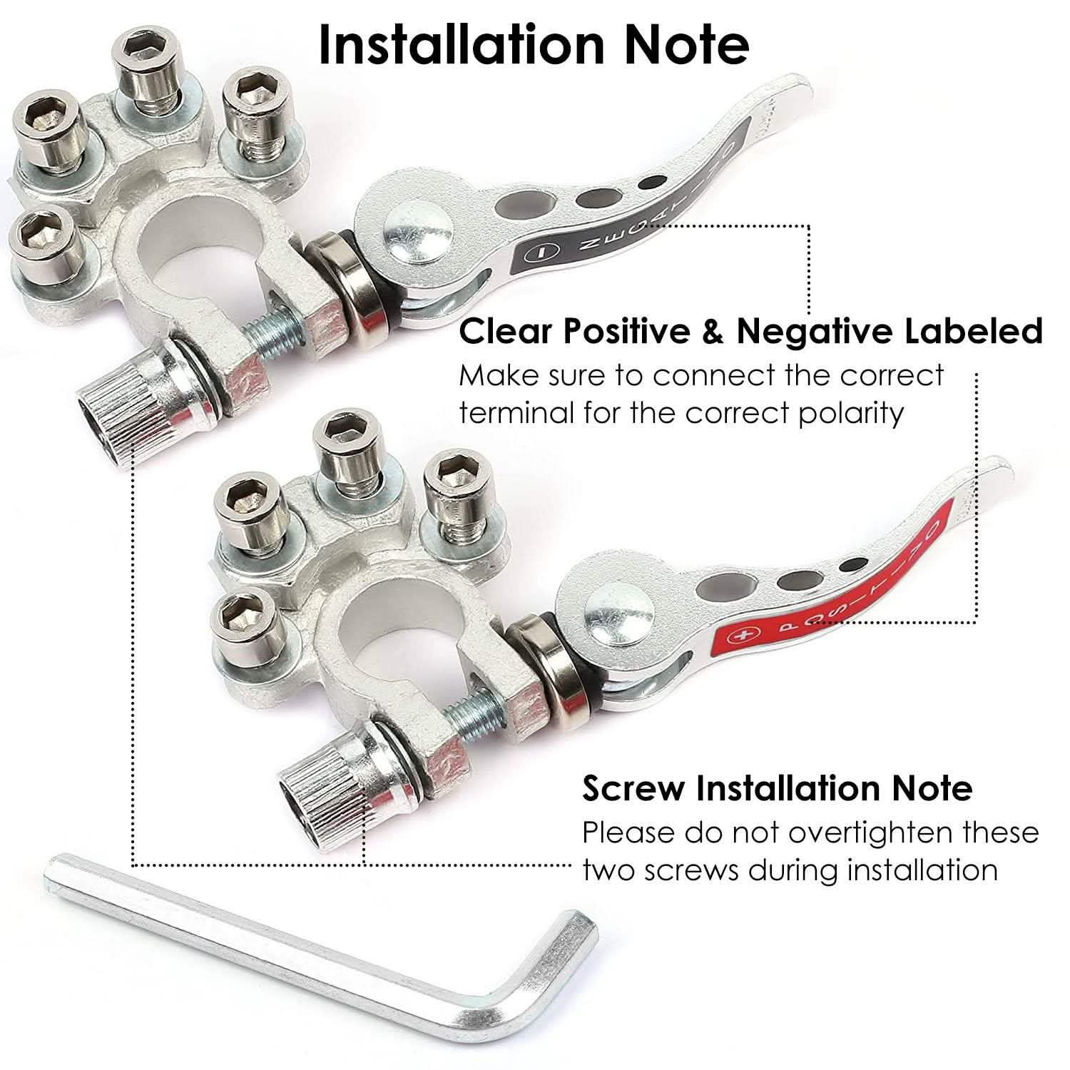 2-Piece: Battery Terminal Connector Quick Release Disconnect Car Battery Automotive - DailySale