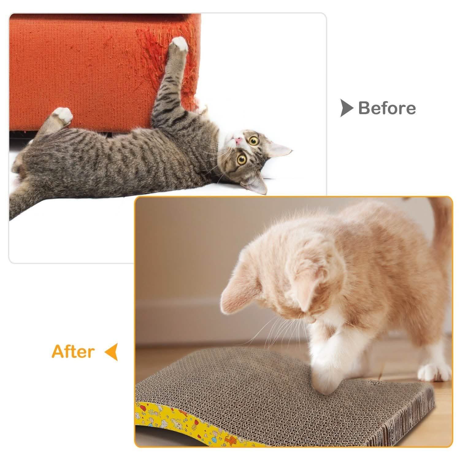 2-Piece: Cardboard S-shaped Curve Cat Scratching Pad Pet Supplies - DailySale