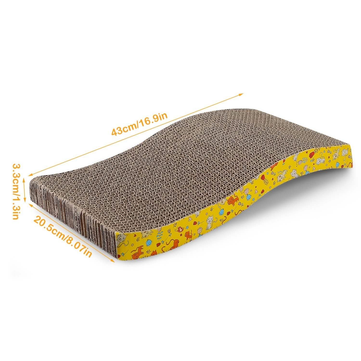 2-Piece: Cardboard S-shaped Curve Cat Scratching Pad Pet Supplies - DailySale