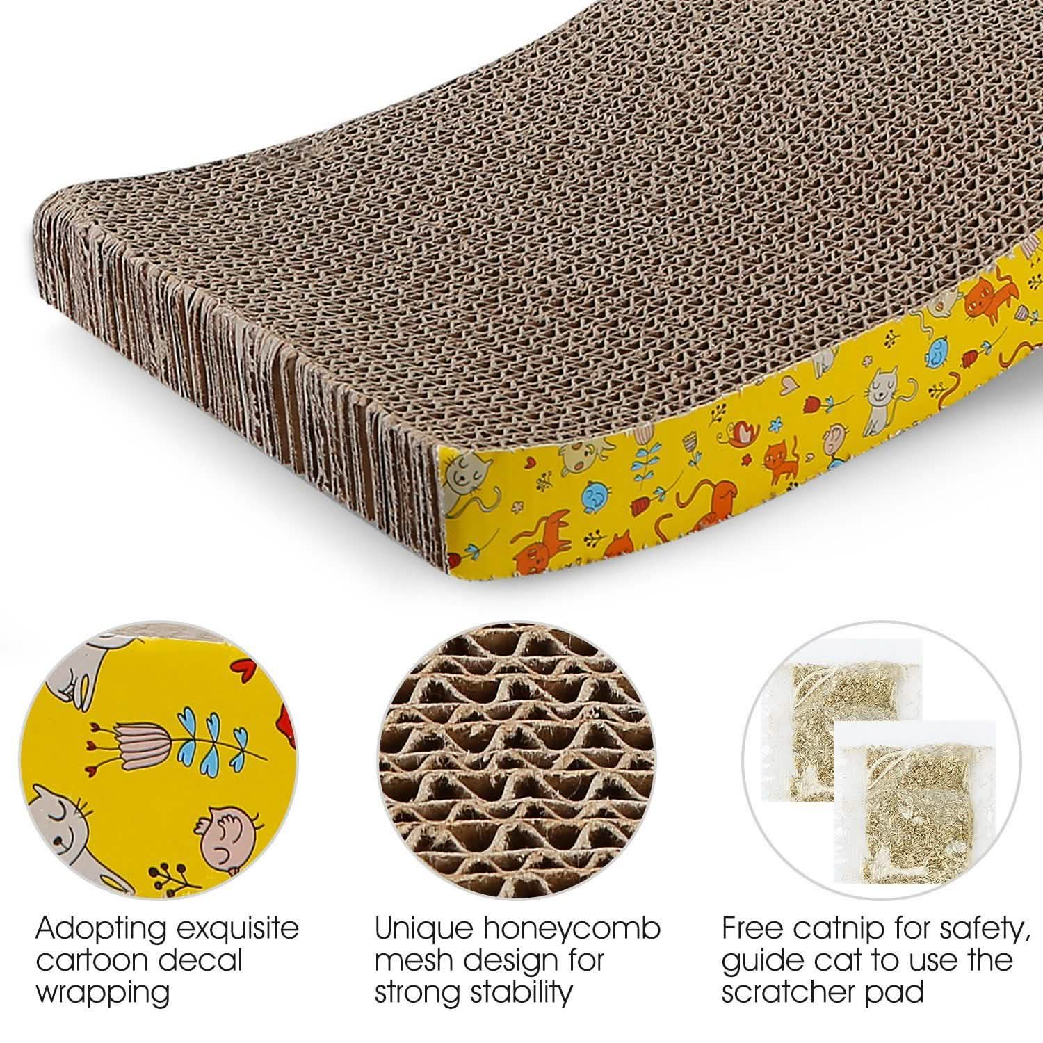 2-Piece: Cardboard S-shaped Curve Cat Scratching Pad Pet Supplies - DailySale