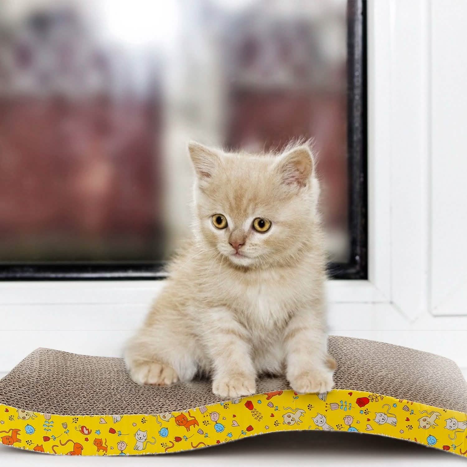 2-Piece: Cardboard S-shaped Curve Cat Scratching Pad Pet Supplies - DailySale