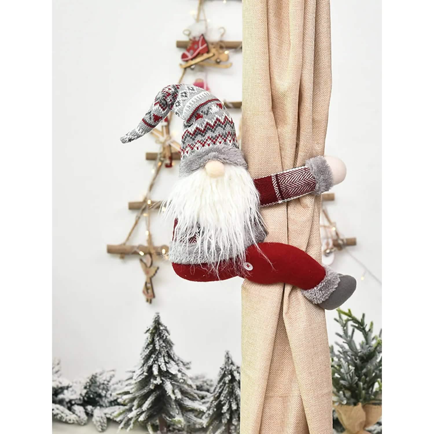 2-Piece: Christmas Gift Curtain Buckle Holiday Decor & Apparel - DailySale