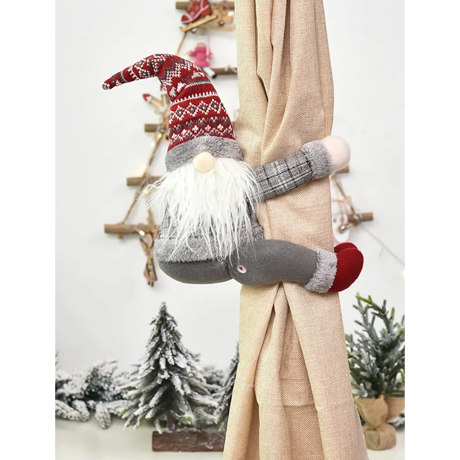 2-Piece: Christmas Gift Curtain Buckle Holiday Decor & Apparel - DailySale