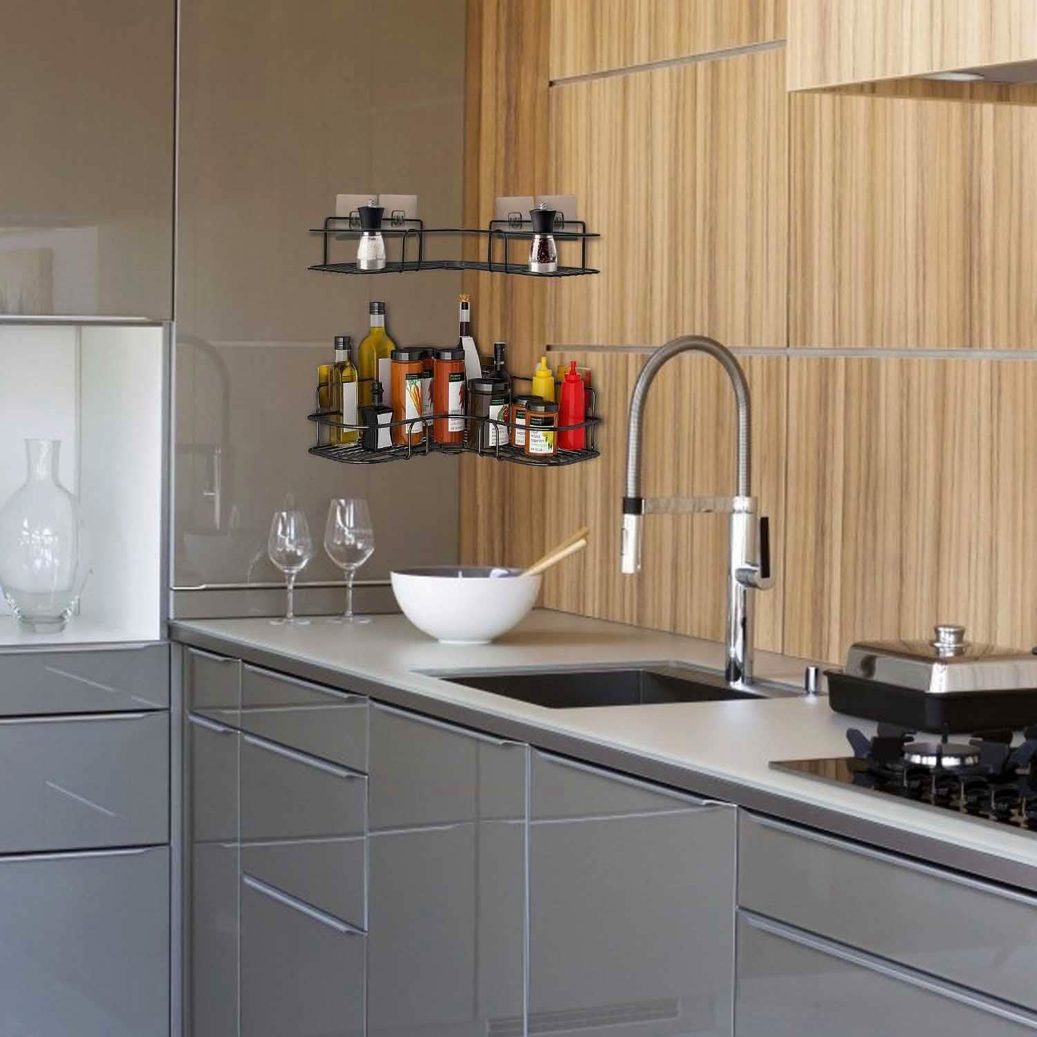 2-Piece: Corner Shower Caddy Shelves Bath - DailySale