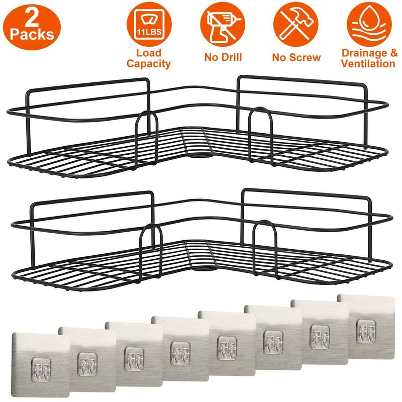 2-Piece: Corner Shower Caddy Shelves Bath - DailySale