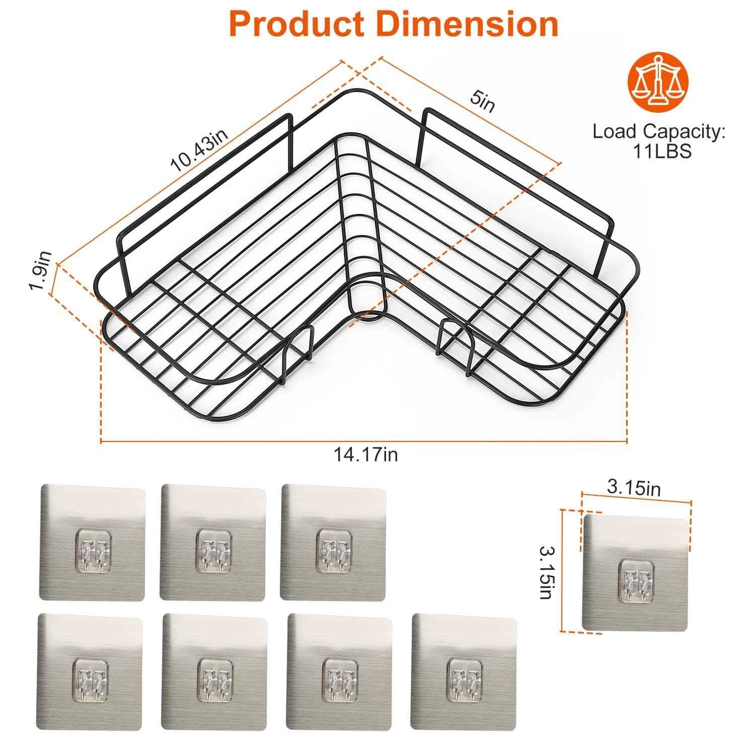 2-Piece: Corner Shower Caddy Shelves Bath - DailySale