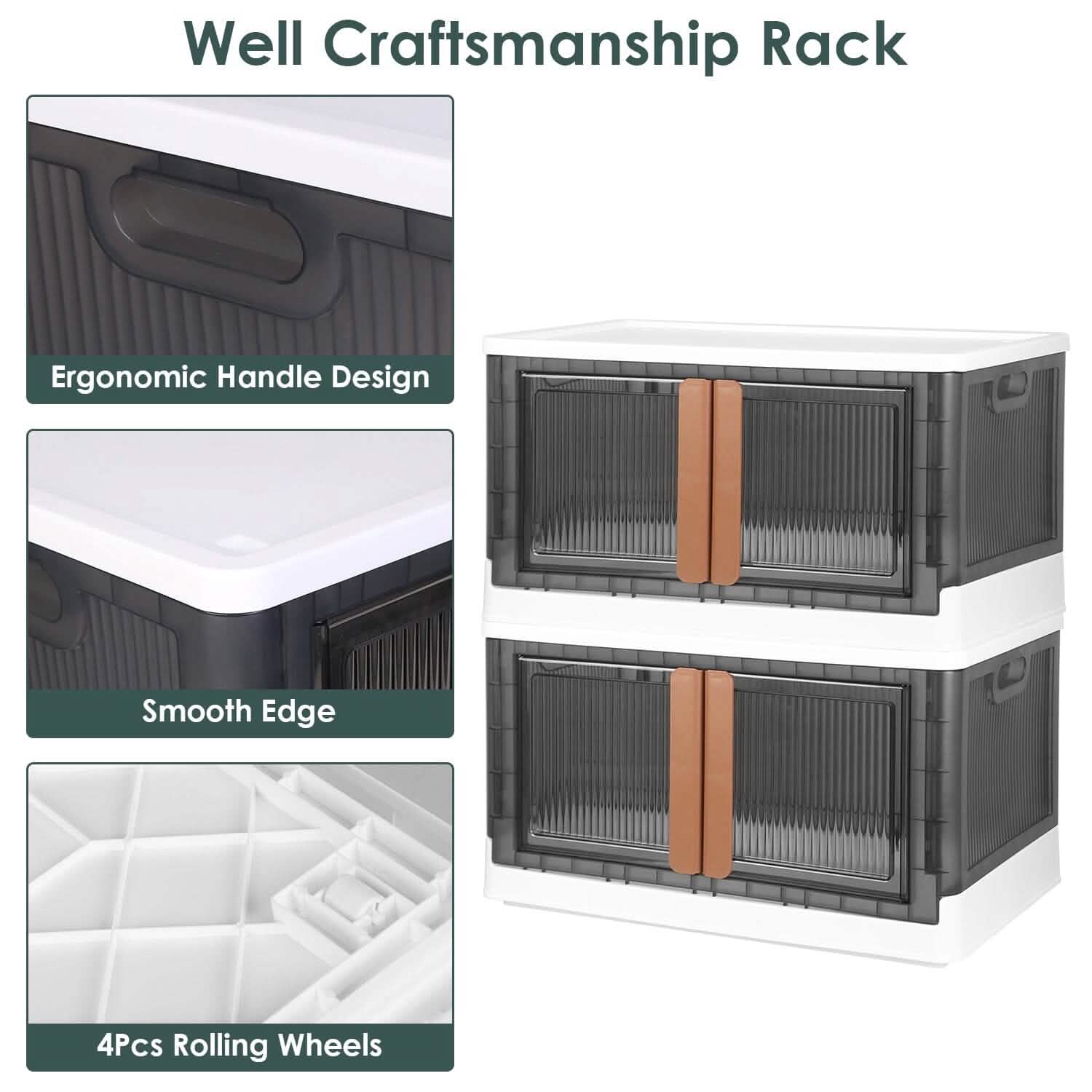 2-Piece: Foldable Stackable Storage Bins with Lid Closet & Storage - DailySale