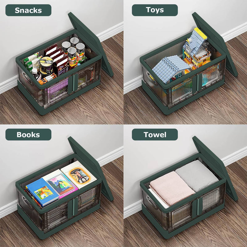 2-Piece: Foldable Stackable Storage Bins with Lid Closet & Storage - DailySale