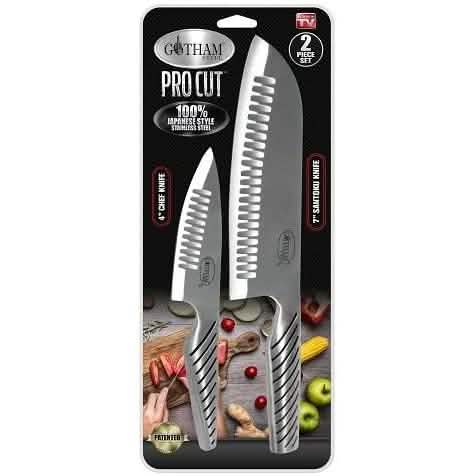 2-Piece: Gotham Steel Pro Cut – The Japanese Style Stainless Steel Super Sharp Knife Set Kitchen & Dining - DailySale