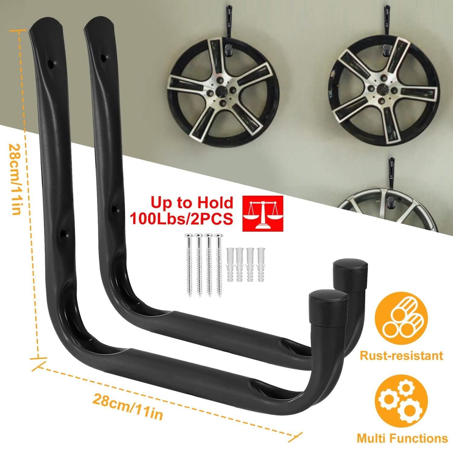 2-Piece: Heavy Duty Garage Storage Hooks Hanger Closet & Storage - DailySale
