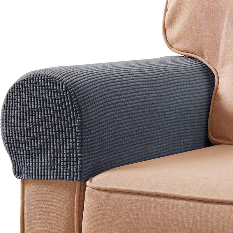 2-Piece: Jacquard Sofa Armrest Slipcover Furniture & Decor Gray - DailySale