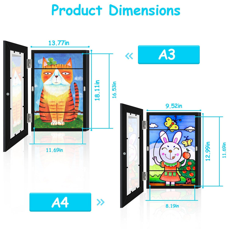 2-Piece: Kids Art Frame Front Opening Wooden Picture Frame Arts & Crafts - DailySale