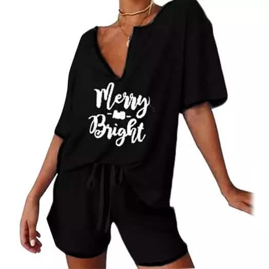 2-Piece: Leo Rosi Women's Khloe Lounge Set Women's Loungewear Black S - DailySale