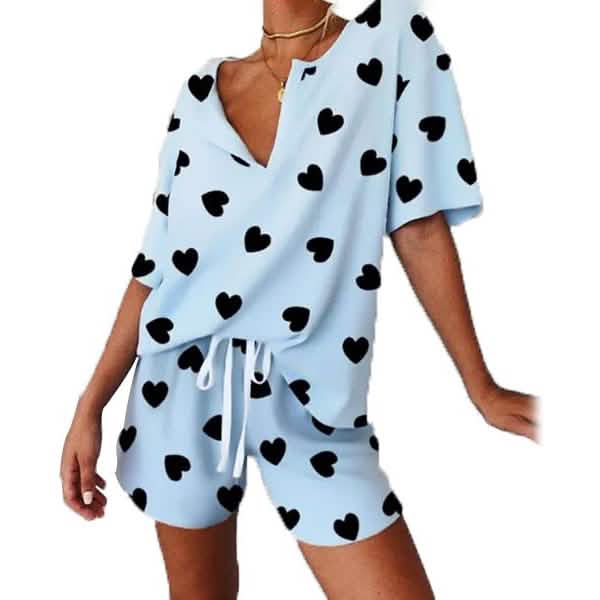 2-Piece: Leo Rosi Women's Khloe Lounge Set Women's Loungewear Blue S - DailySale