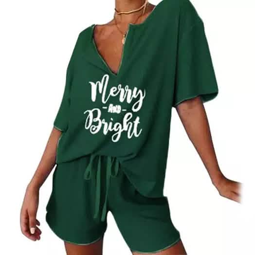 2-Piece: Leo Rosi Women's Khloe Lounge Set Women's Loungewear Green S - DailySale