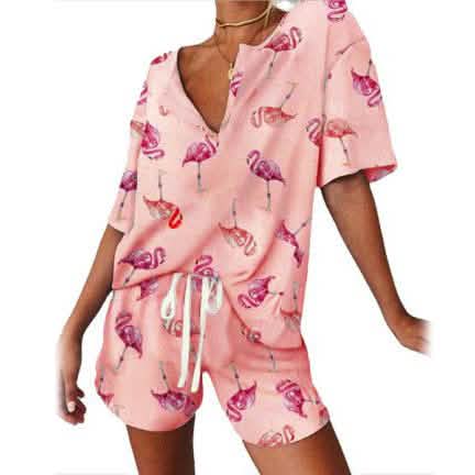 2-Piece: Leo Rosi Women's Khloe Lounge Set Women's Loungewear Pink Flamingo S - DailySale