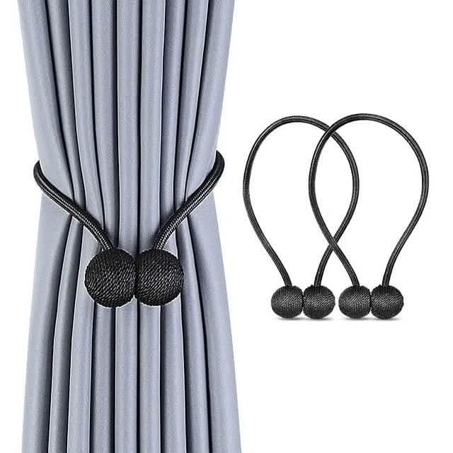 2-Piece: Magnet Curtains Bandages Buckle Furniture & Decor Black - DailySale