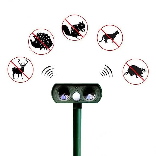 2-Piece: Outdoor Solar Ultrasonic Pest Repeller Pest Control - DailySale