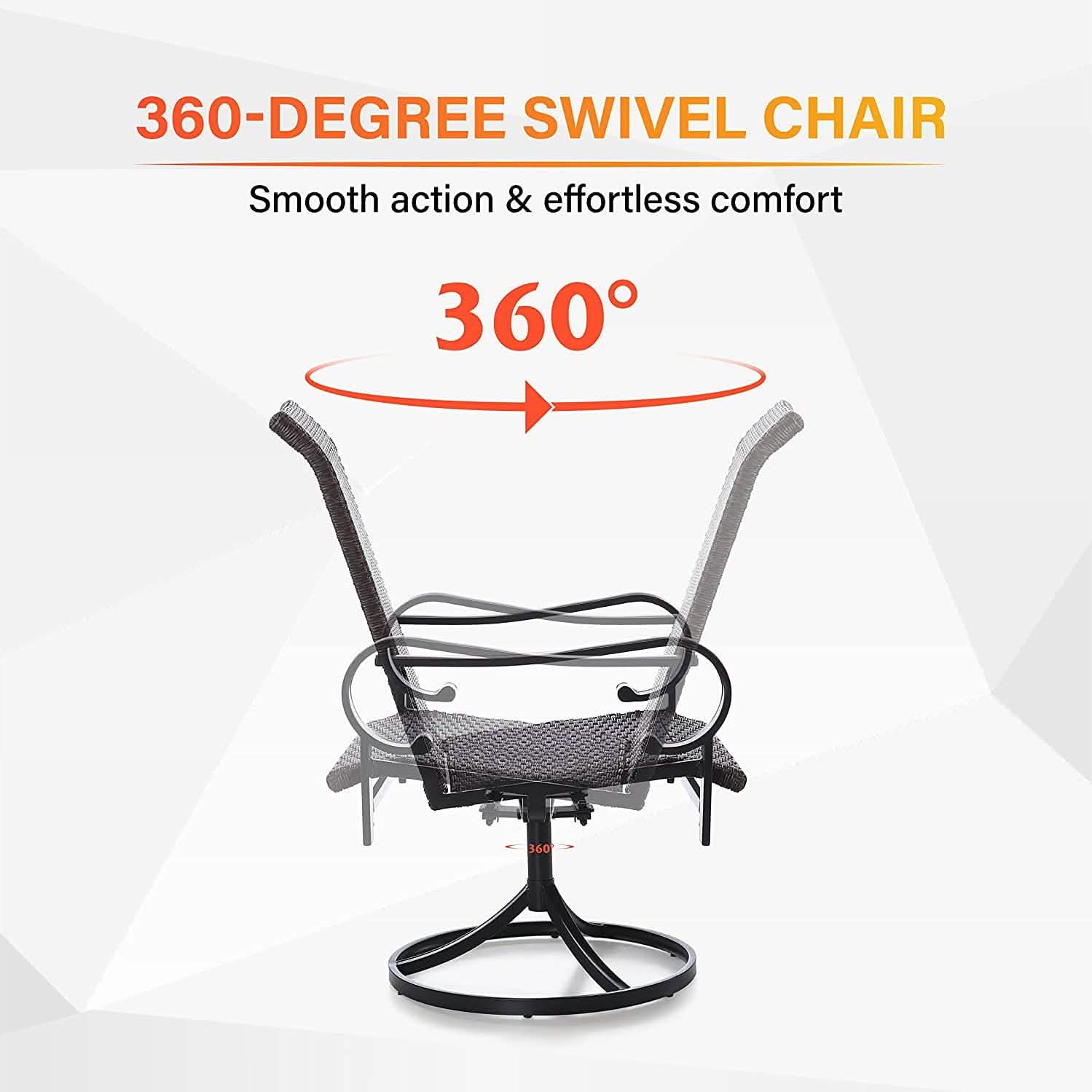 2-Piece: Outdoor Swivel Rattan Dining Chair Set Garden & Patio - DailySale