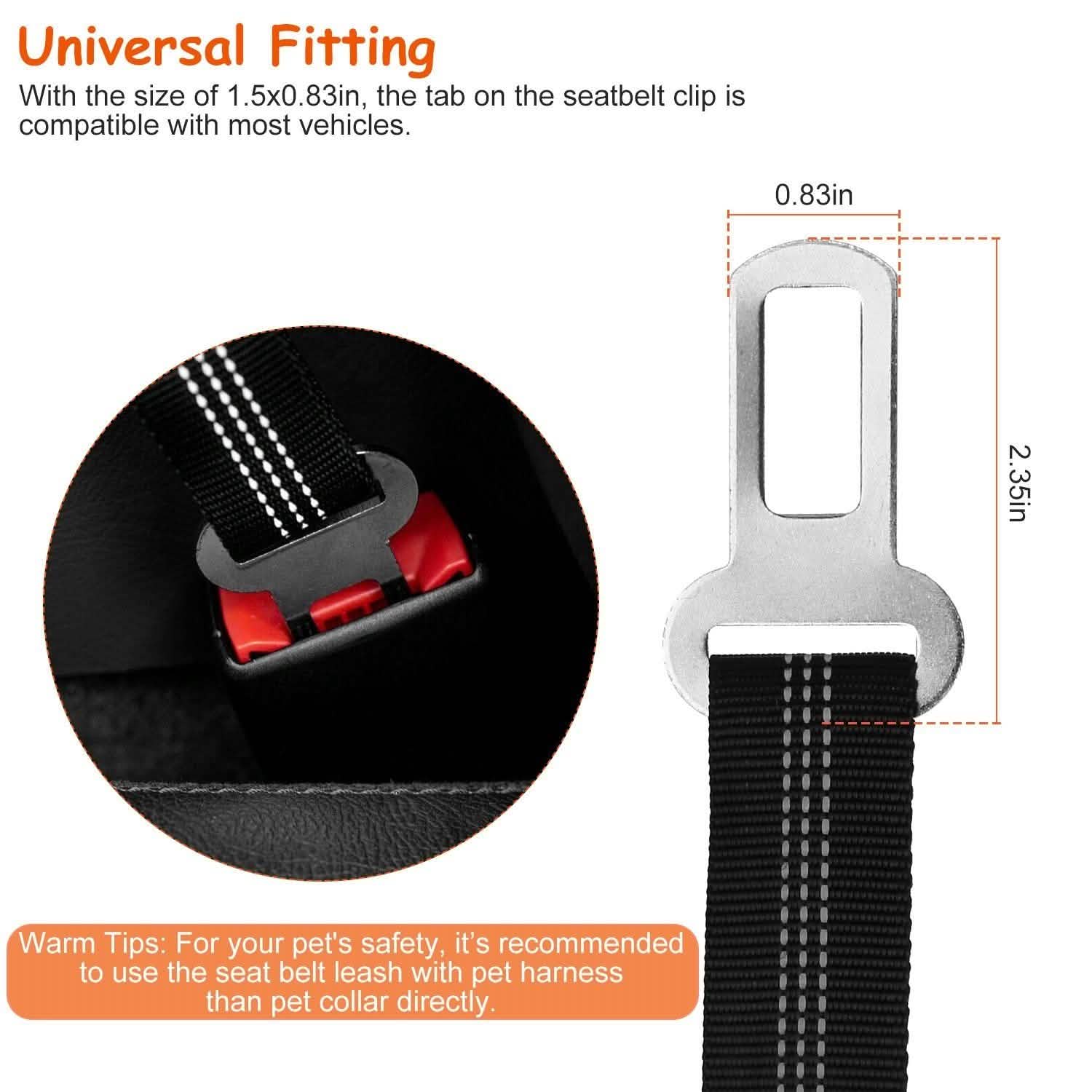 2-Piece: Pet Car Safety Seatbelt Pet Supplies - DailySale