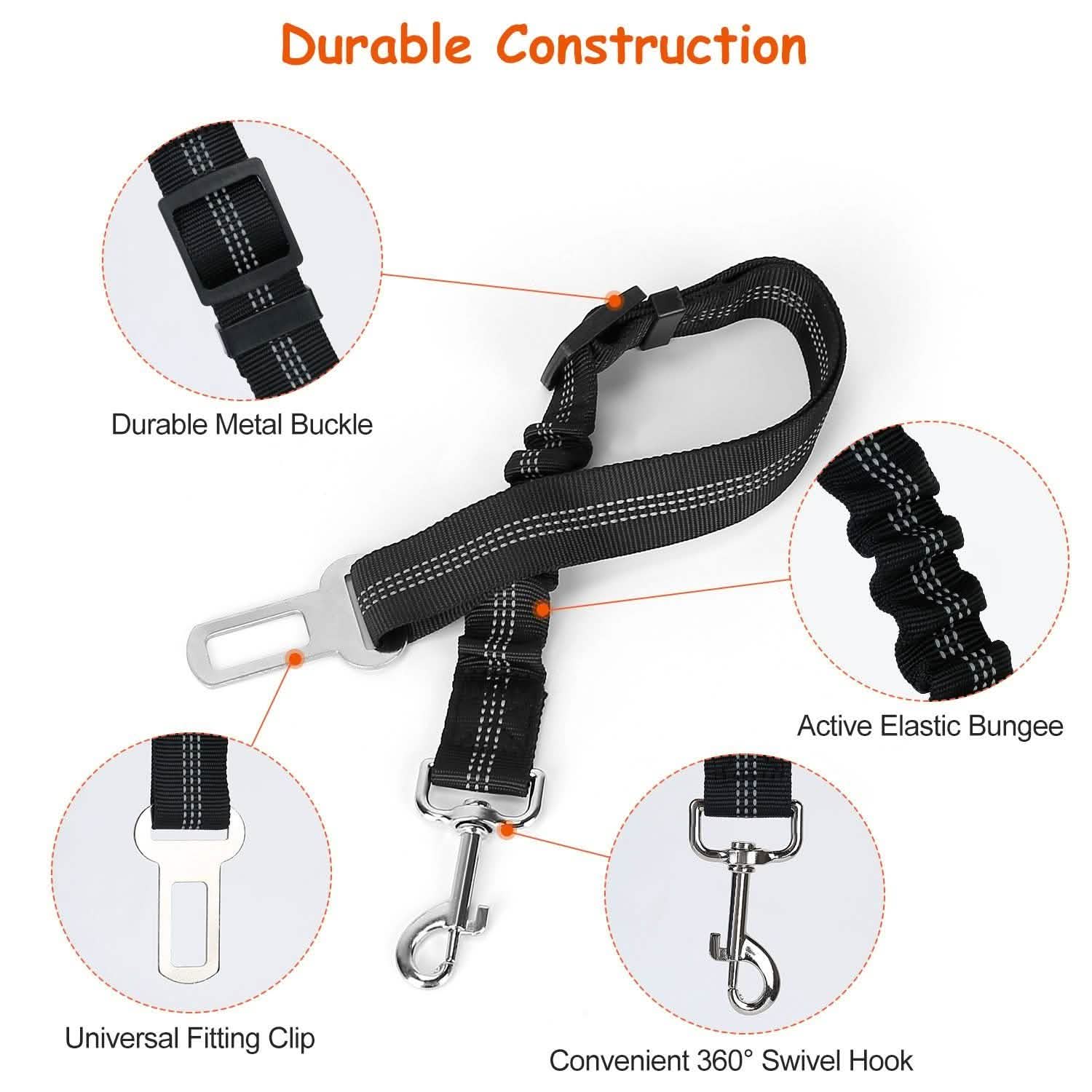 2-Piece: Pet Car Safety Seatbelt Pet Supplies - DailySale