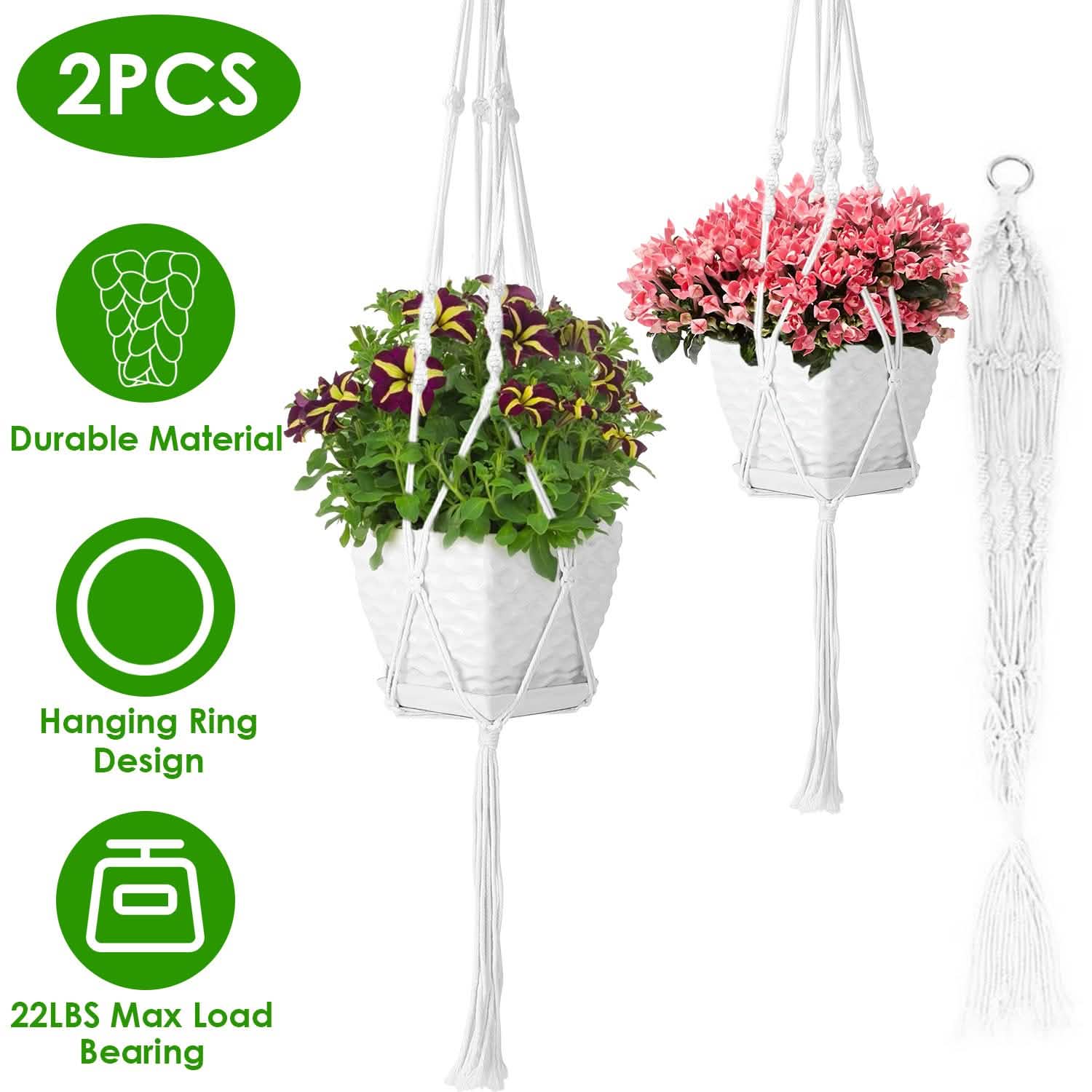 2-Piece: Plant Hanger Flowerpot Net Bag Garden & Patio - DailySale