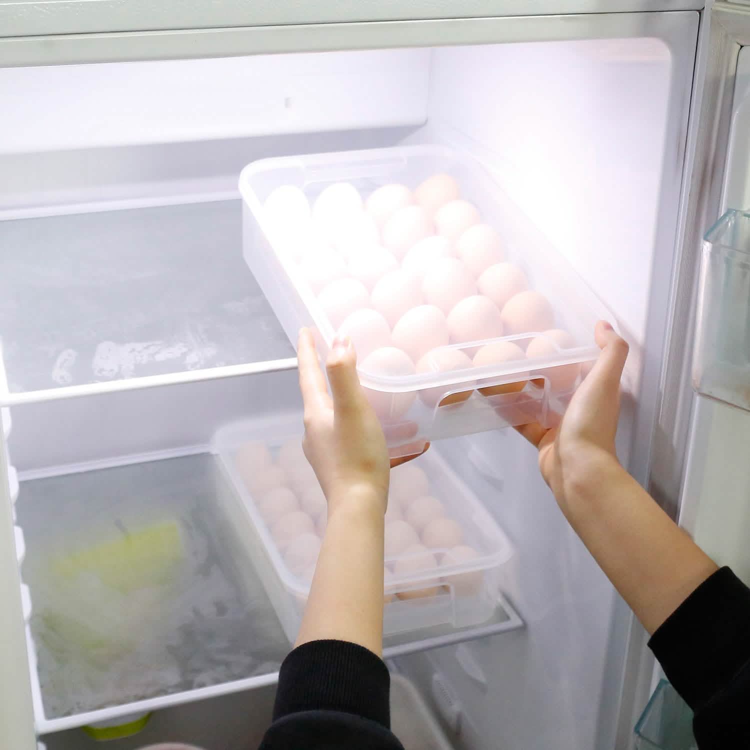 2-Piece: Plastic Egg Holder Stackable Egg Storage Box Kitchen Storage - DailySale