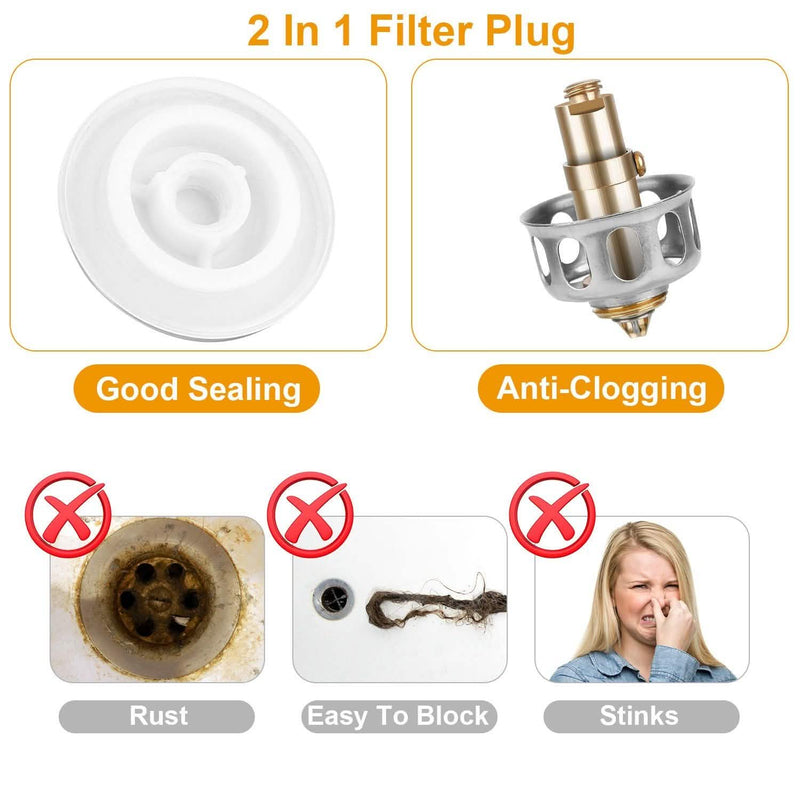 2-Piece: Pop Up Sink Drain Plugs Home Improvement - DailySale