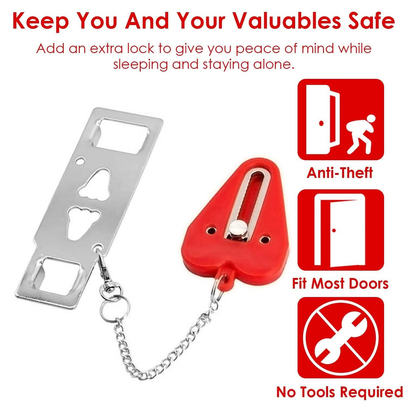 2-Piece: Portable Travel Door Lock Home Hotel Apartment Security Lock Everything Else - DailySale
