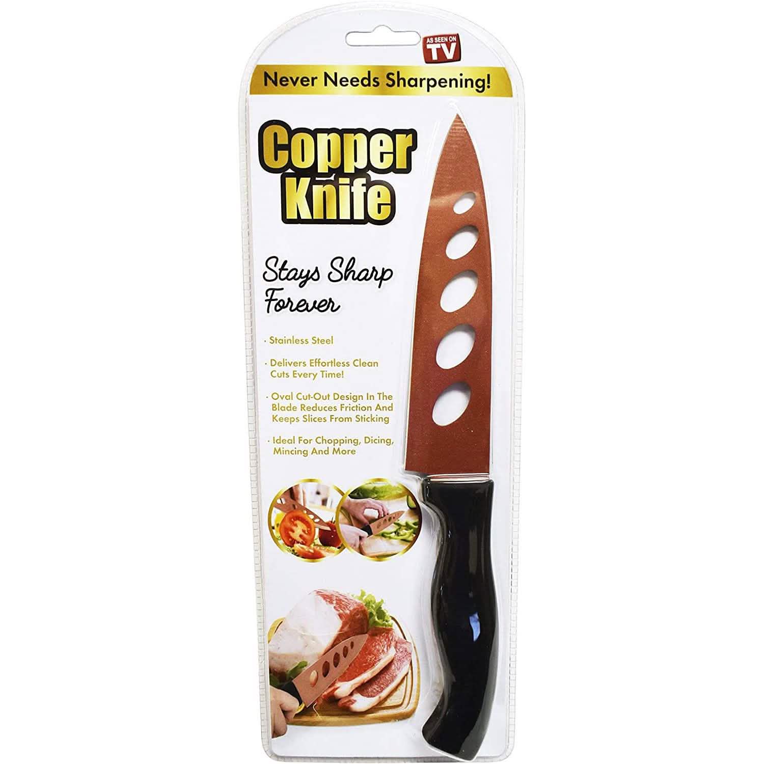 2-Piece Set: 6.25" Blade Never Sharpen Copper Knives - As Seen on TV Kitchen & Dining - DailySale