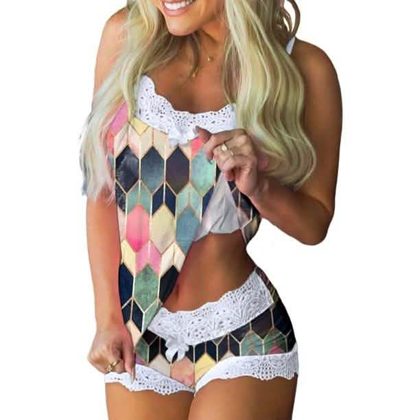 2-Piece Set: Cami + Shorts Set For Women Nightwear Women's Clothing - DailySale