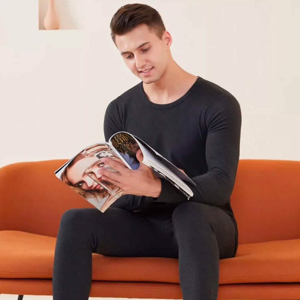 2-Piece Set: Cotton Thermal Set with Shirt & Pants Men's Tops - DailySale