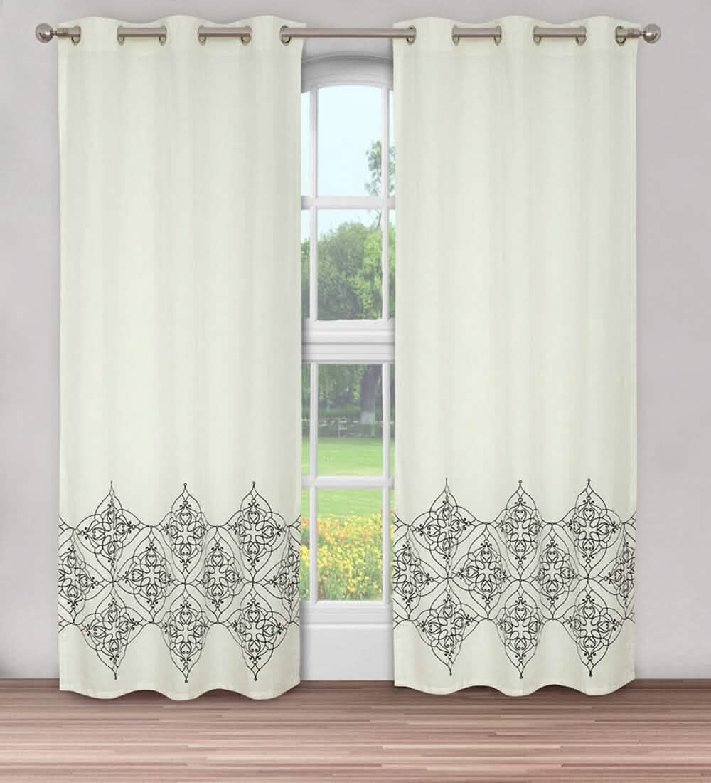 2-Piece Set: Global Varanasi Embroidered Window Panel Pair Furniture & Decor - DailySale