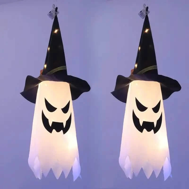 2-Piece Set: Glowing Ghost Witch Hat Halloween Decorations Holiday Decor & Apparel - DailySale