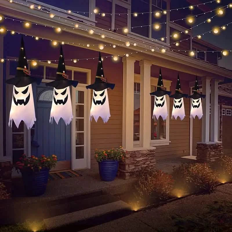2-Piece Set: Glowing Ghost Witch Hat Halloween Decorations Holiday Decor & Apparel - DailySale