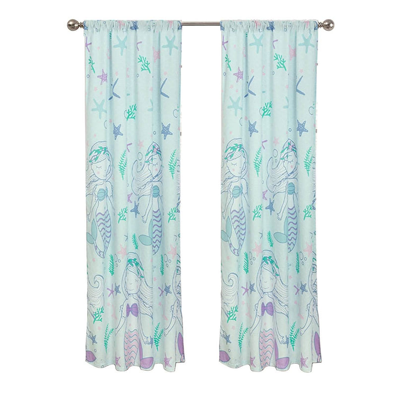 2-Piece Set: Kidz Mix Mystical Mermaid Window Panel Pair Furniture & Decor 63" - DailySale