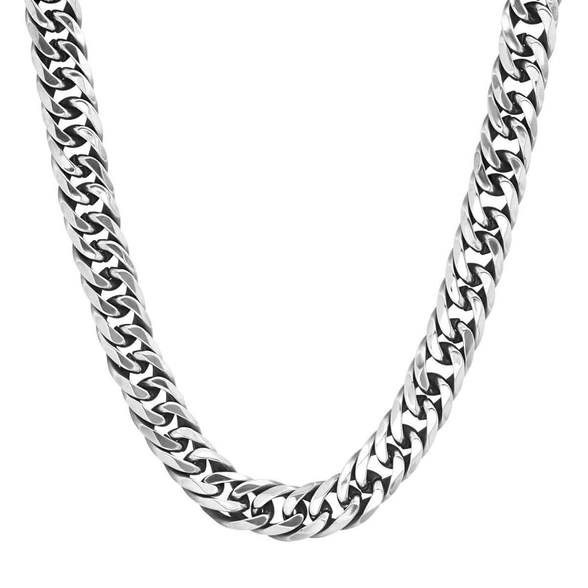 2-Piece Set: Men's Stainless Steel Cuban Link Chain Bracelet and Necklace Necklaces - DailySale