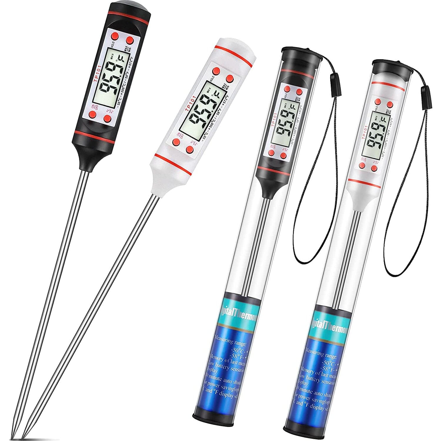 Waterproof Digital Pen Meat Thermometer with Cover Gray - AliExpress