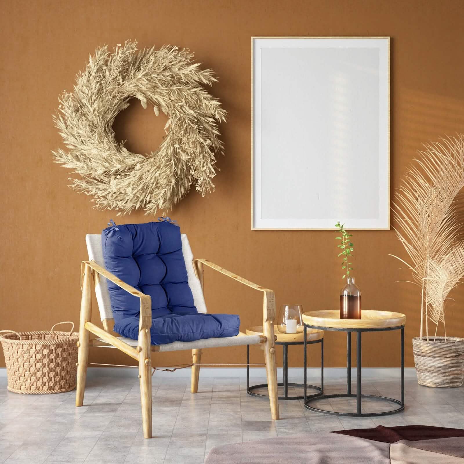 2-Piece Set: Rocking Chair Cushion with Non-Slip Ties Polyester Fiber Filling Furniture & Decor - DailySale